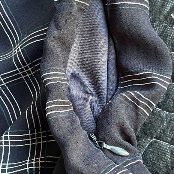 Sweet Salt Midi Dress Plus Size XXL Blue Plaid Lined Long Sleeve Modest Office - Picture 4 of 12